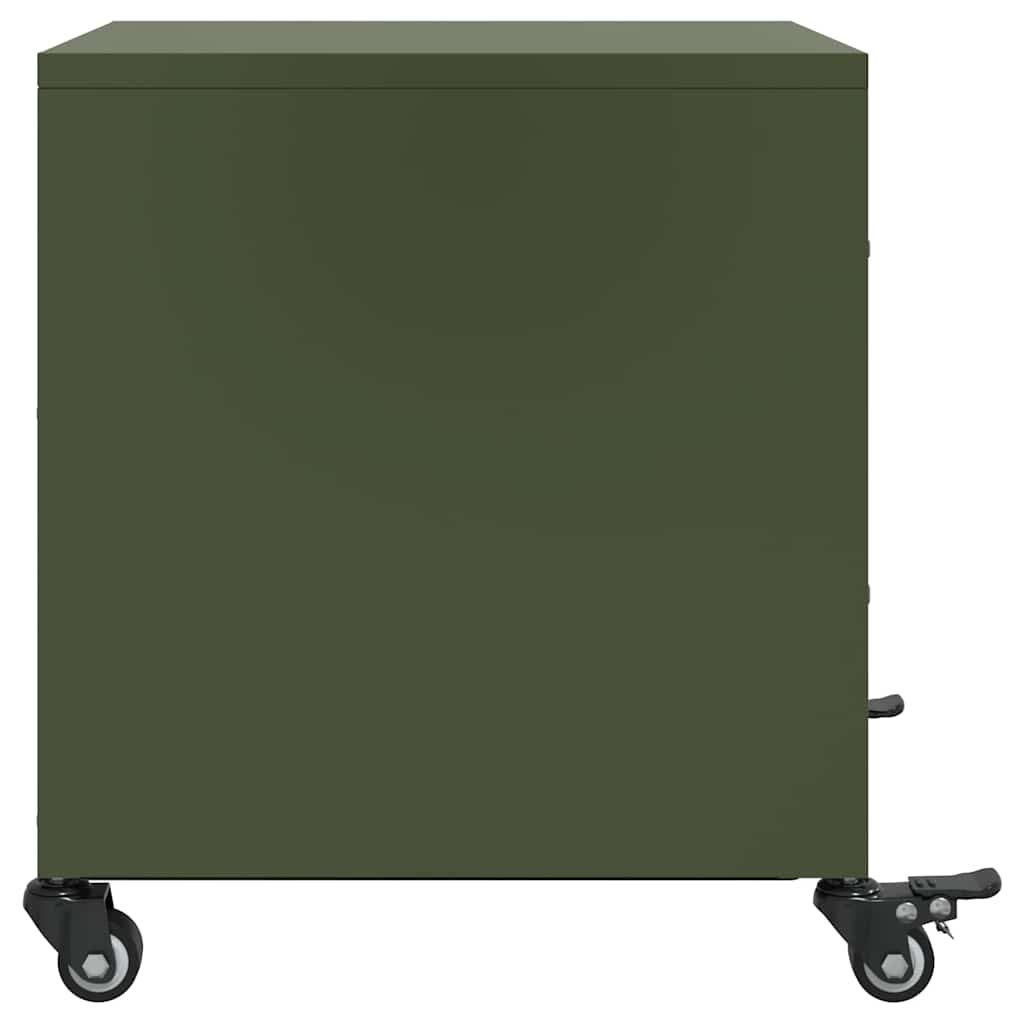 Bedside table 36x39x43.5 cm olive green steel
