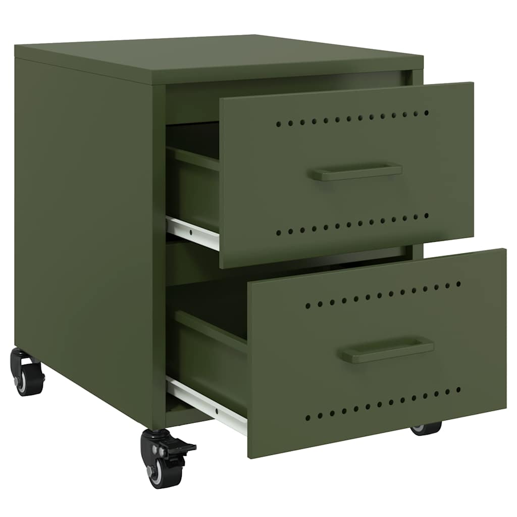 Bedside table 36x39x43.5 cm olive green steel