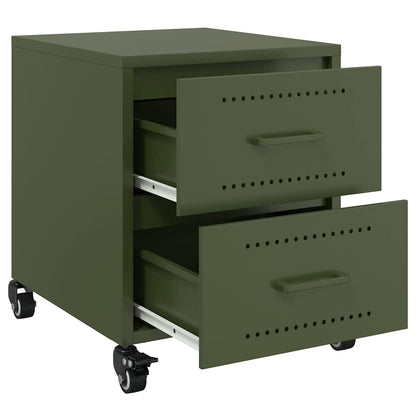 Bedside table 36x39x43.5 cm olive green steel