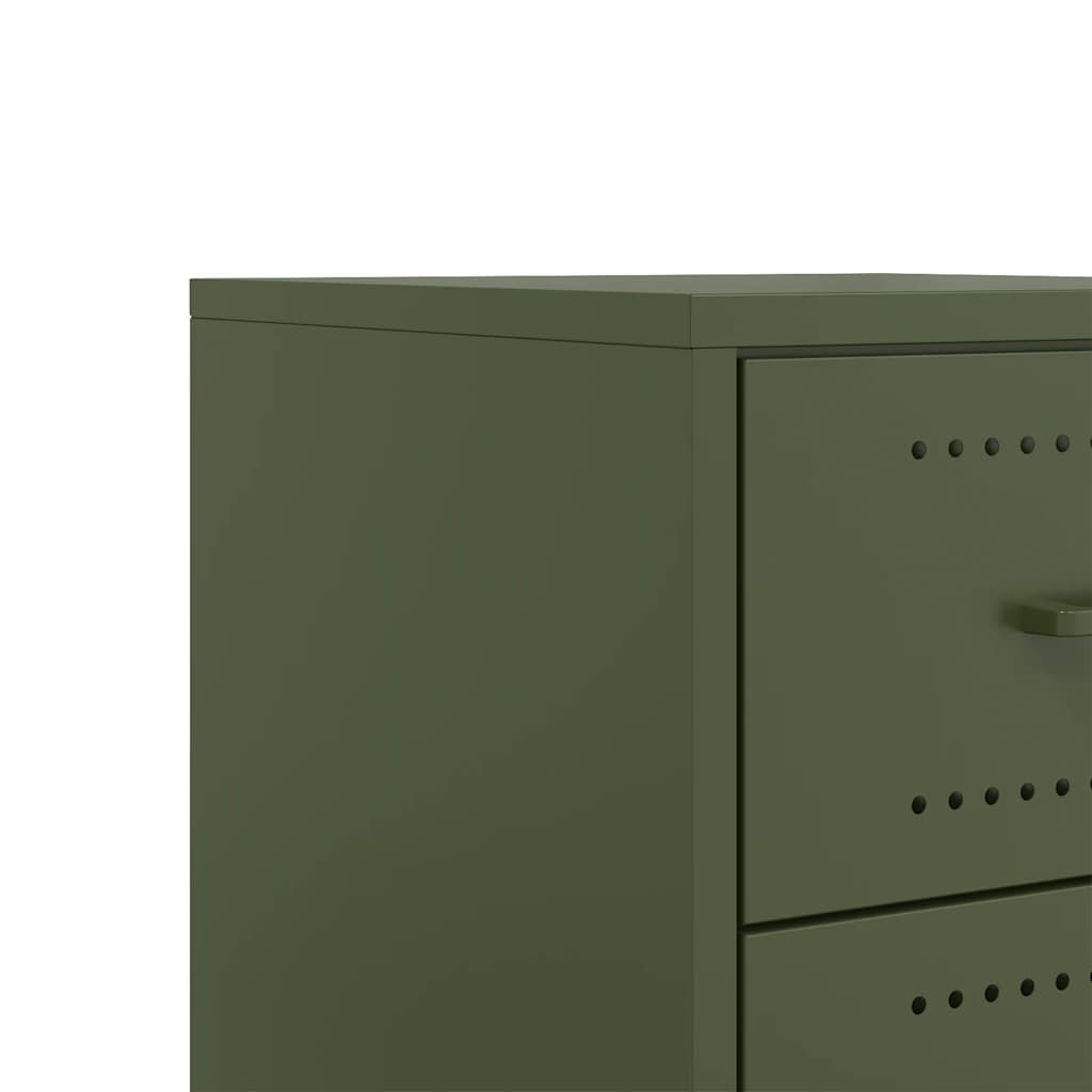 Bedside table 36x39x43.5 cm olive green steel