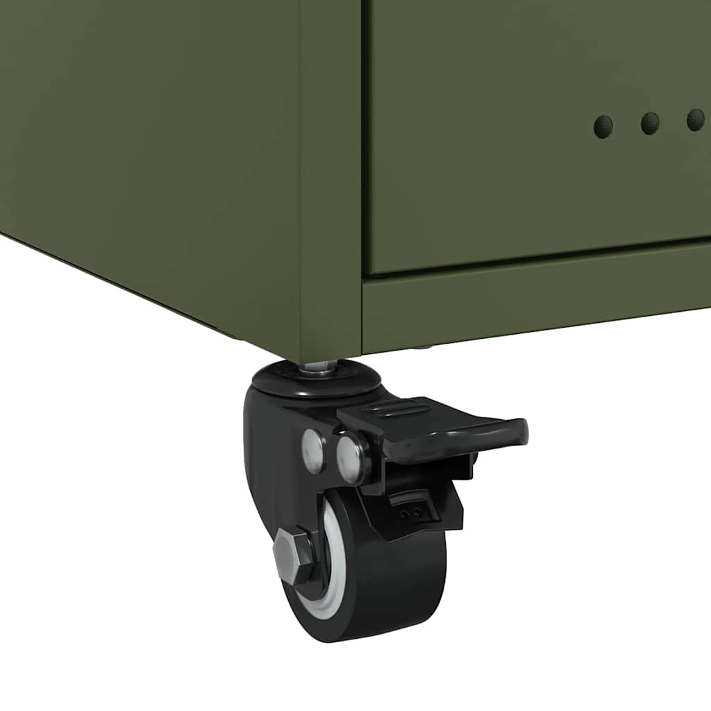 Bedside table 36x39x43.5 cm olive green steel