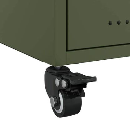 Bedside table 36x39x43.5 cm olive green steel
