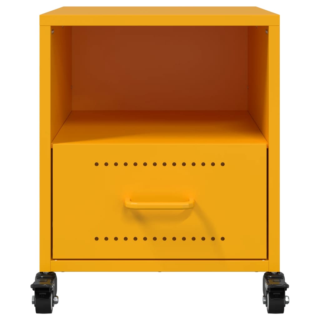 Mesa de cabeceira 36x39x43,5 cm aço amarelo mostarda