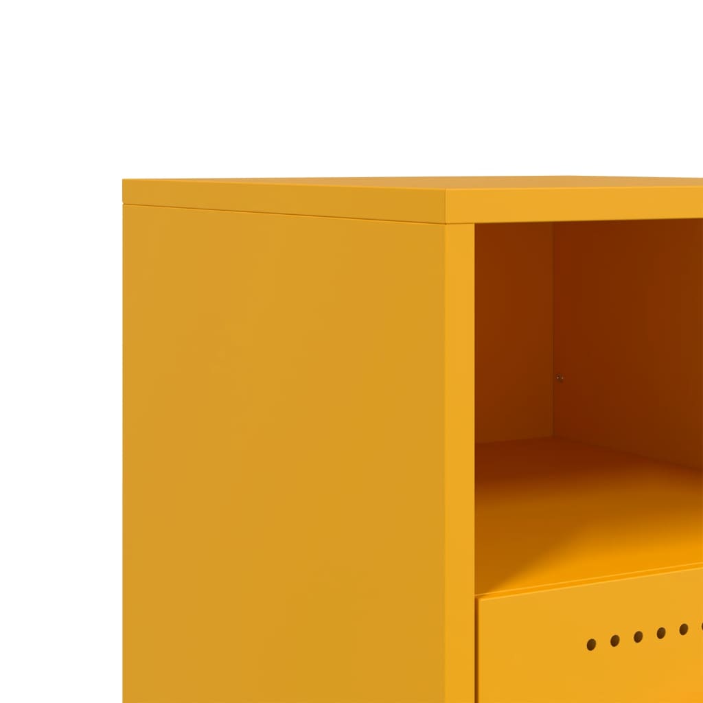 Mesa de cabeceira 36x39x43,5 cm aço amarelo mostarda