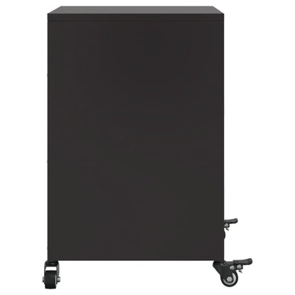 Mesas de cabeceira 2 pcs 36x39x59 cm aço preto