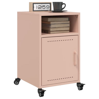 Bedside table 36x39x59 cm pink steel