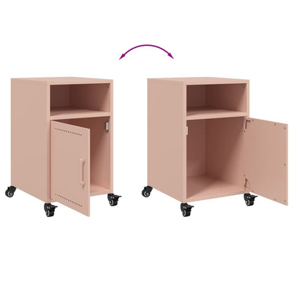 Bedside table 36x39x59 cm pink steel
