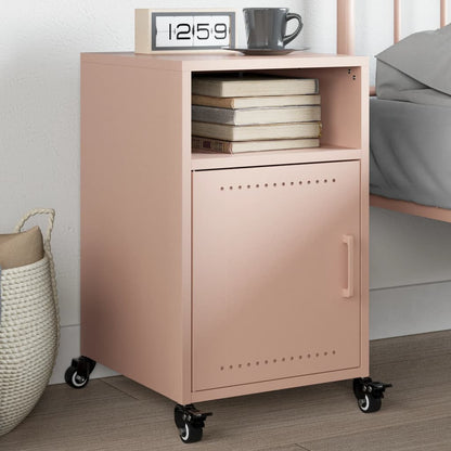 Bedside table 36x39x59 cm pink steel