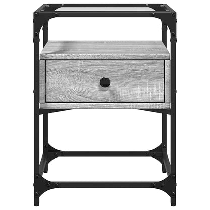 Mesa de cabeceira 40x40x55 cm derivados madeira cinzento sonoma