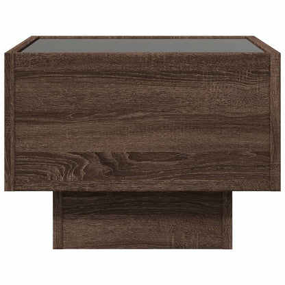 Bedside table with LED Infinity 40x40x30 cm brown oak