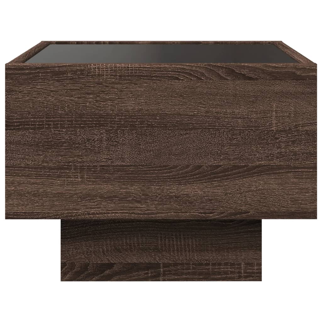 Bedside table with LED Infinity 40x40x30 cm brown oak