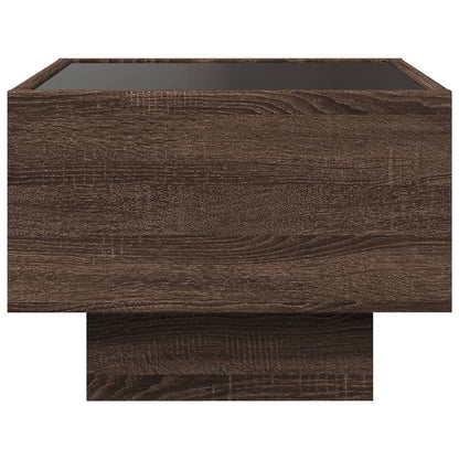 Bedside table with LED Infinity 40x40x30 cm brown oak