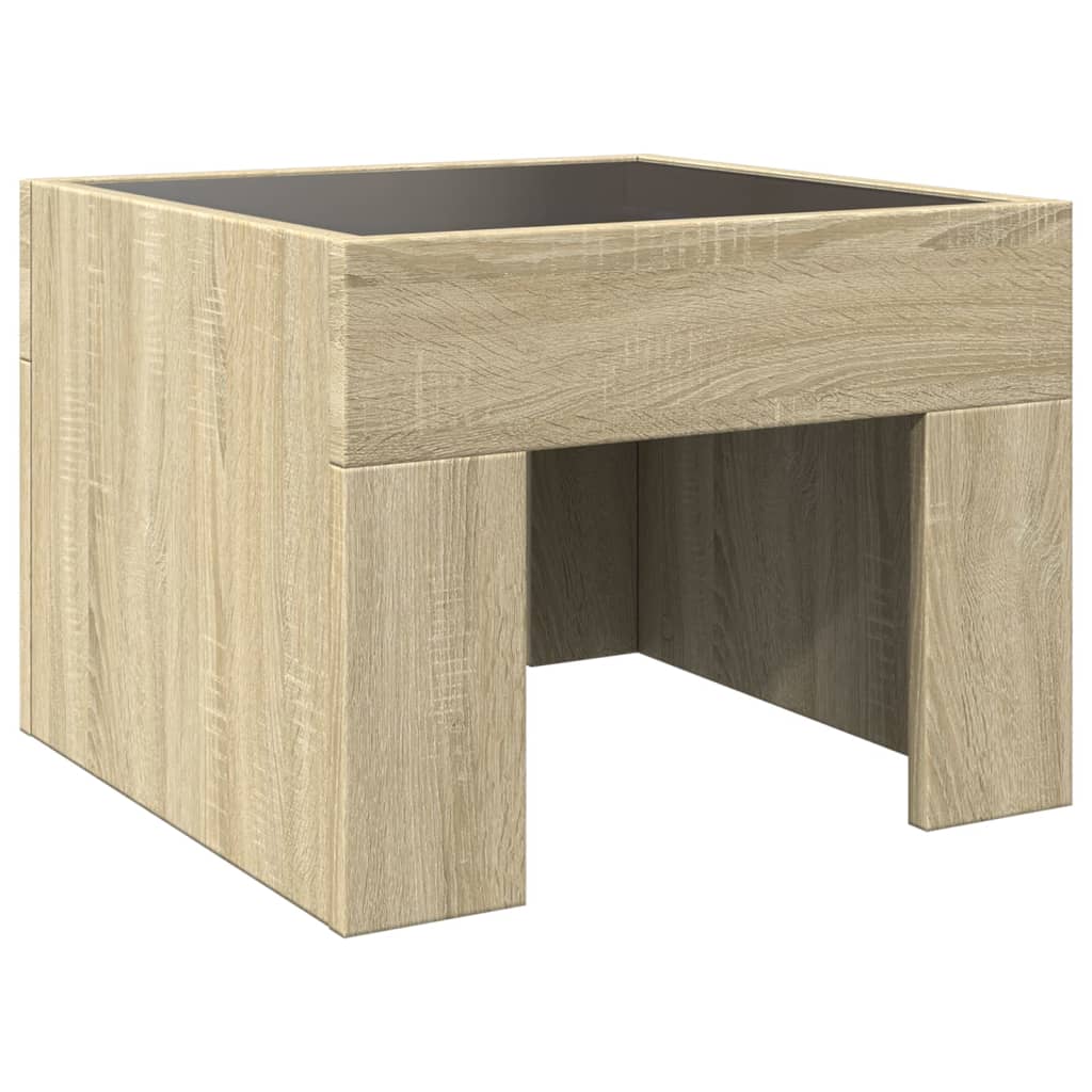 Bedside table with LED Infinity 40x40x30 cm Sonoma oak