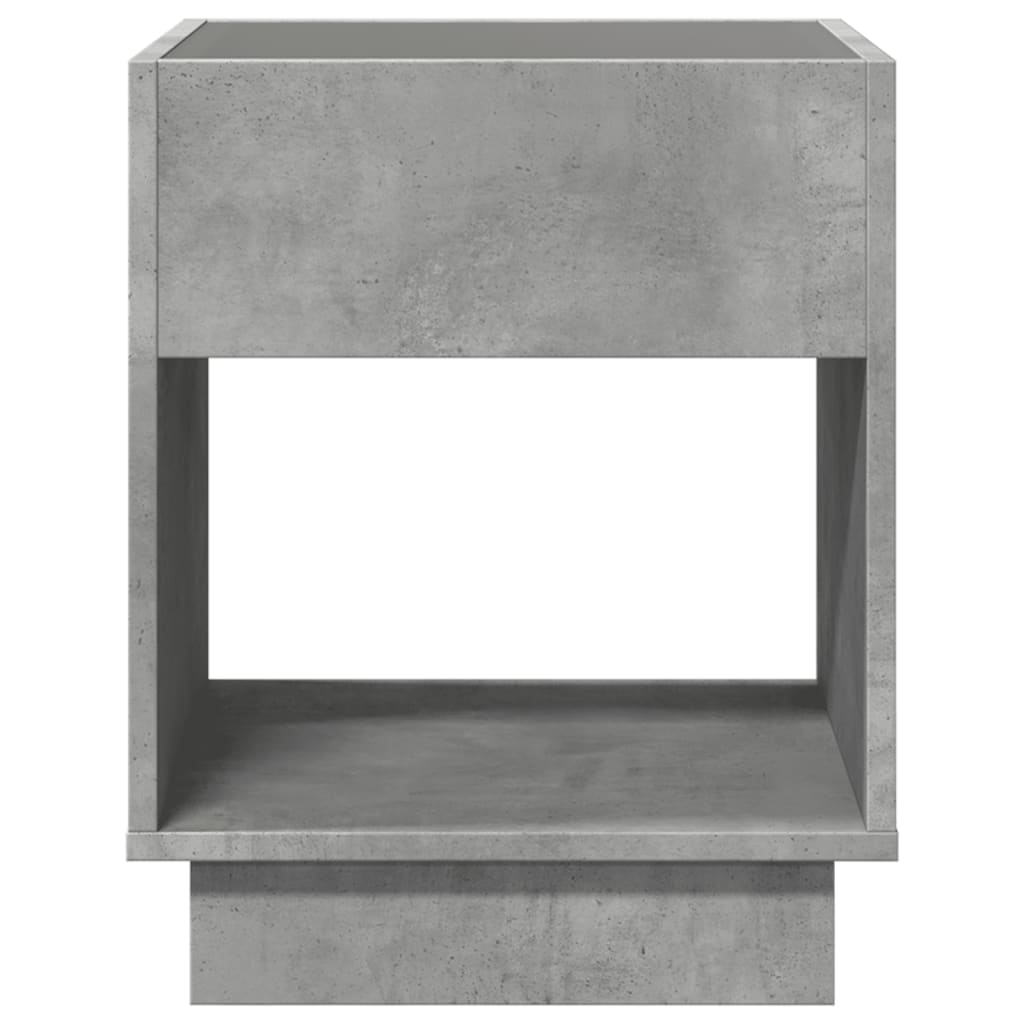 Bedside table with LED Infinity 40x40x50 cm cement grey