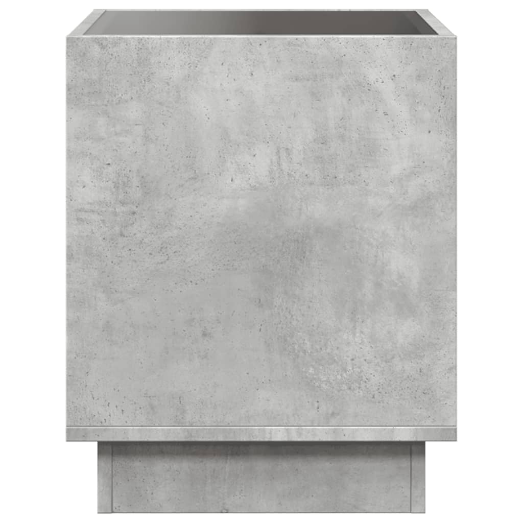 Bedside table with LED Infinity 40x40x50 cm cement grey