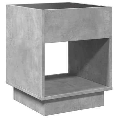 Bedside table with LED Infinity 40x40x50 cm cement grey