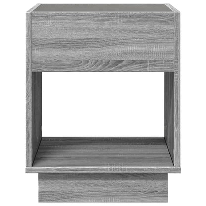 Bedside table with LED Infinity 40x40x50 cm Sonoma grey