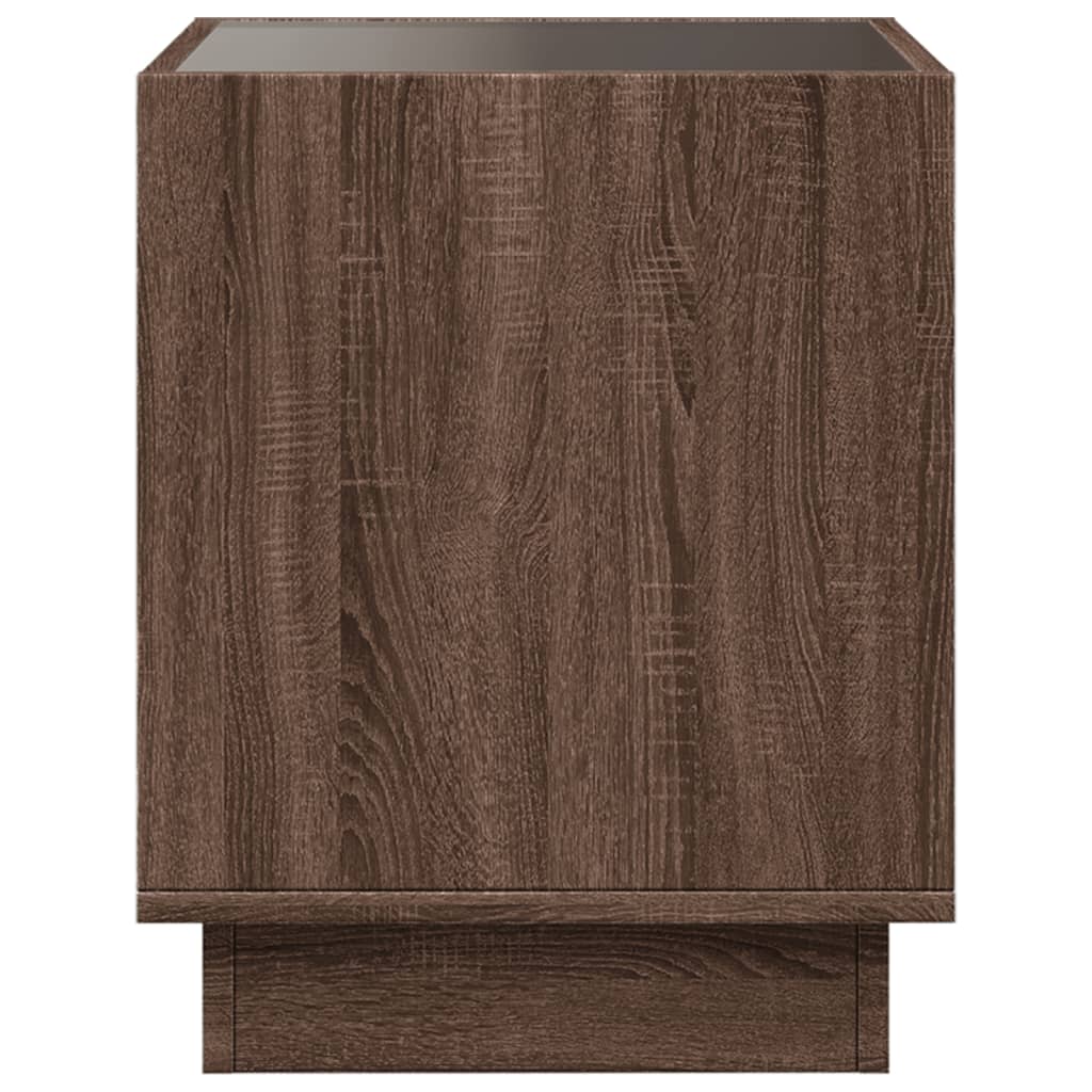 Bedside table with LED Infinity 40x40x50 cm brown oak