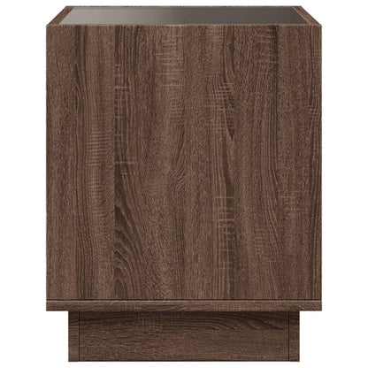 Bedside table with LED Infinity 40x40x50 cm brown oak