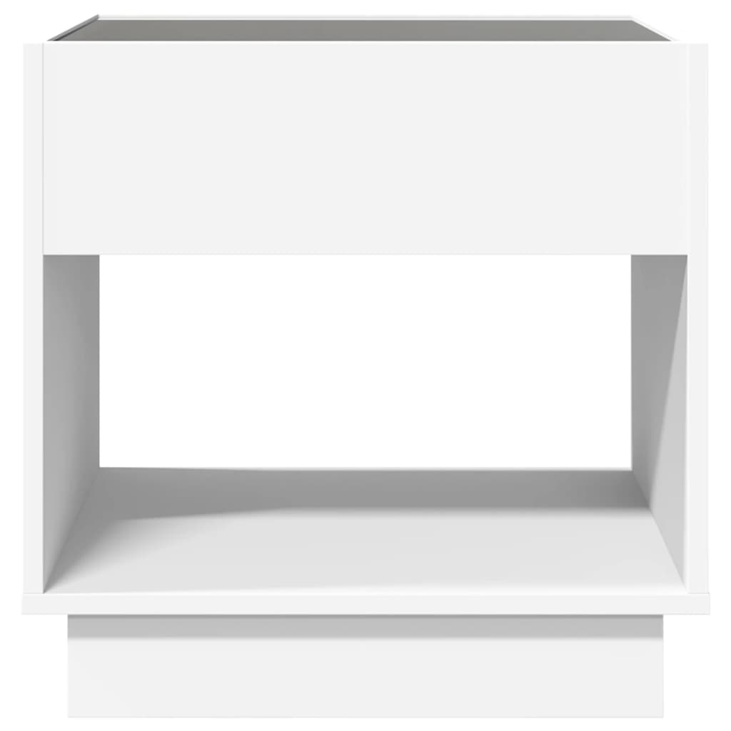 Bedside table with LED lights Infinity 50x50x50 cm white