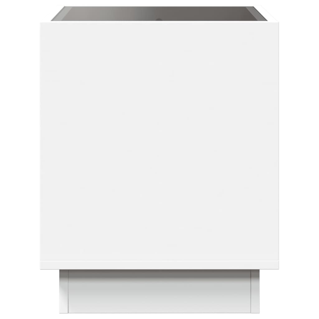 Bedside table with LED lights Infinity 50x50x50 cm white