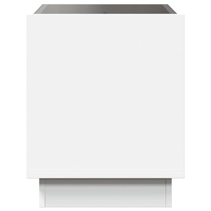 Bedside table with LED lights Infinity 50x50x50 cm white