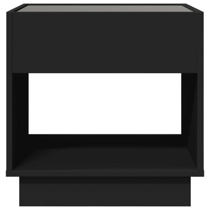 Bedside table with LED lights Infinity 50x50x50 cm black