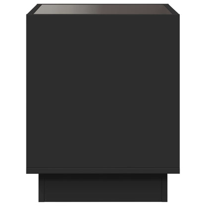 Bedside table with LED lights Infinity 50x50x50 cm black