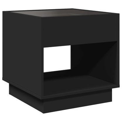 Bedside table with LED lights Infinity 50x50x50 cm black