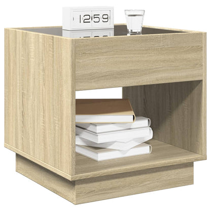 Bedside table with LED Infinity 50x50x50 cm Sonoma oak