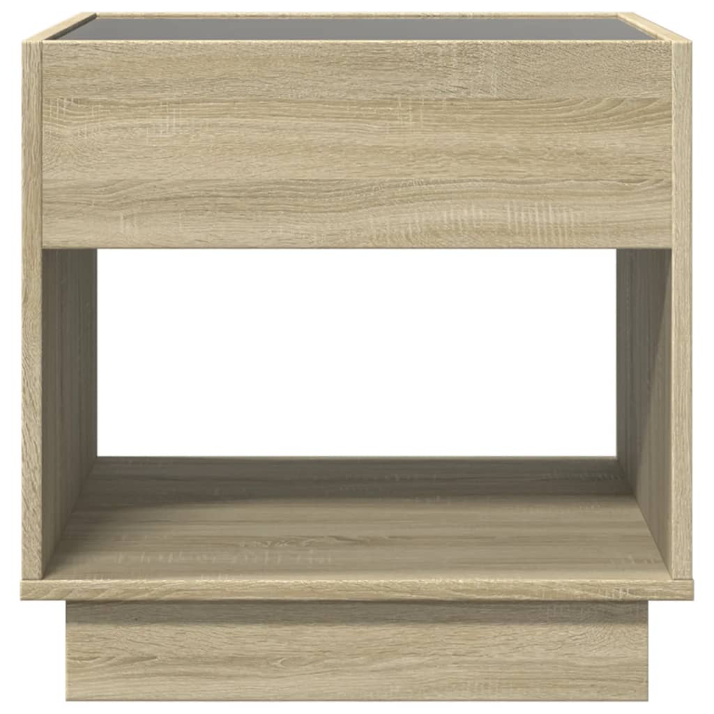 Bedside table with LED Infinity 50x50x50 cm Sonoma oak