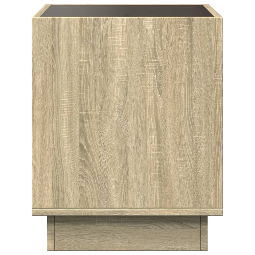 Bedside table with LED Infinity 50x50x50 cm Sonoma oak