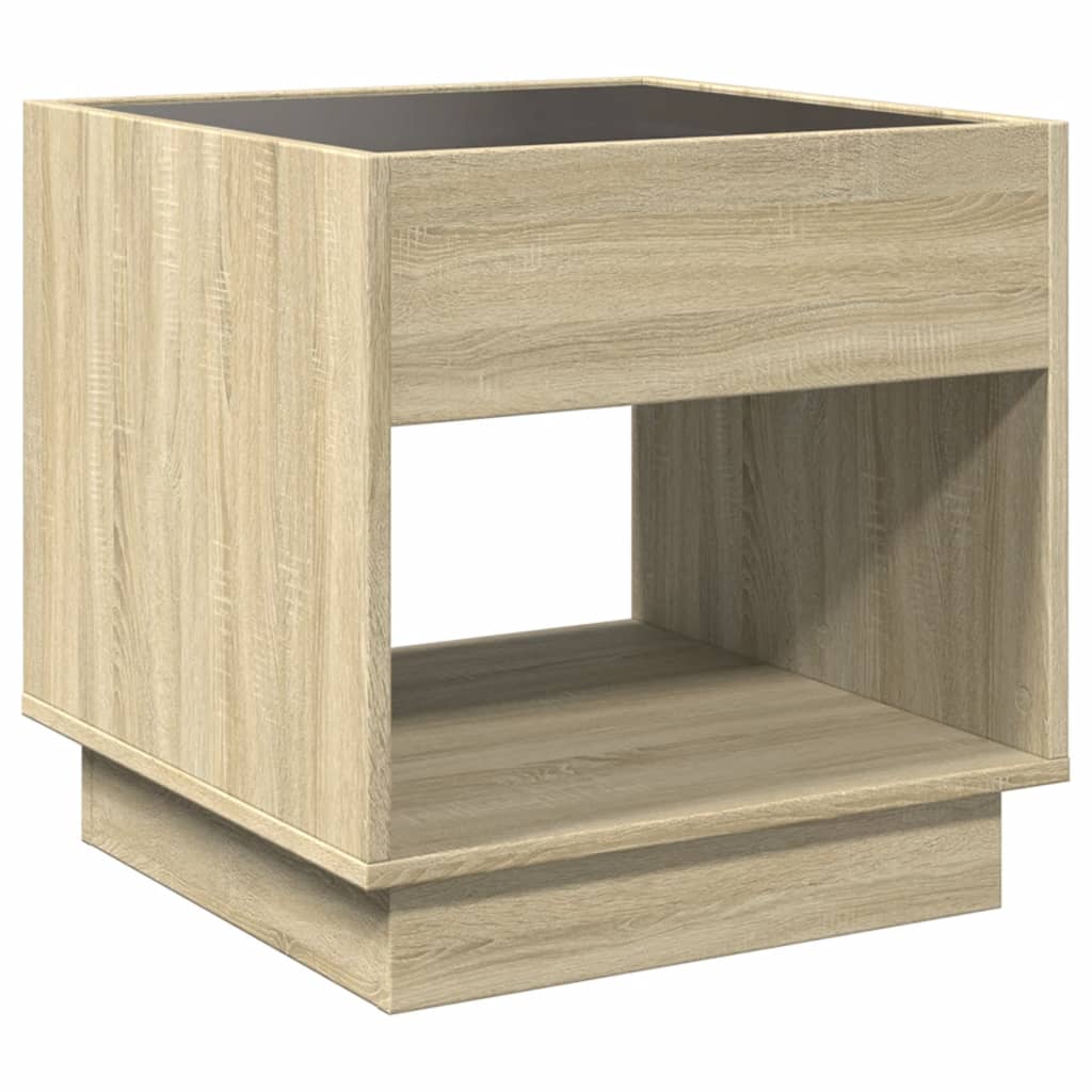 Bedside table with LED Infinity 50x50x50 cm Sonoma oak