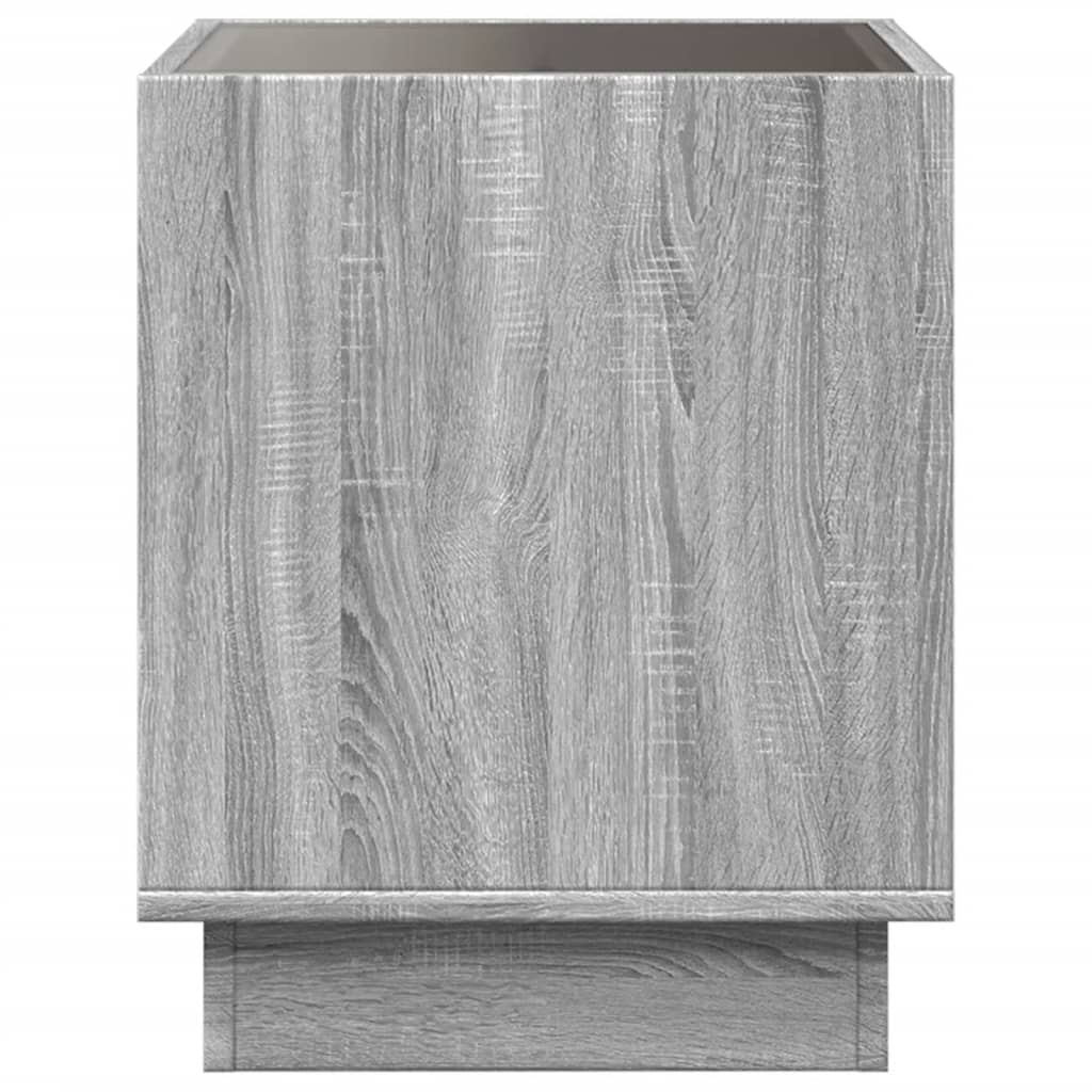 Bedside table with LED Infinity 50x50x50 cm Sonoma grey