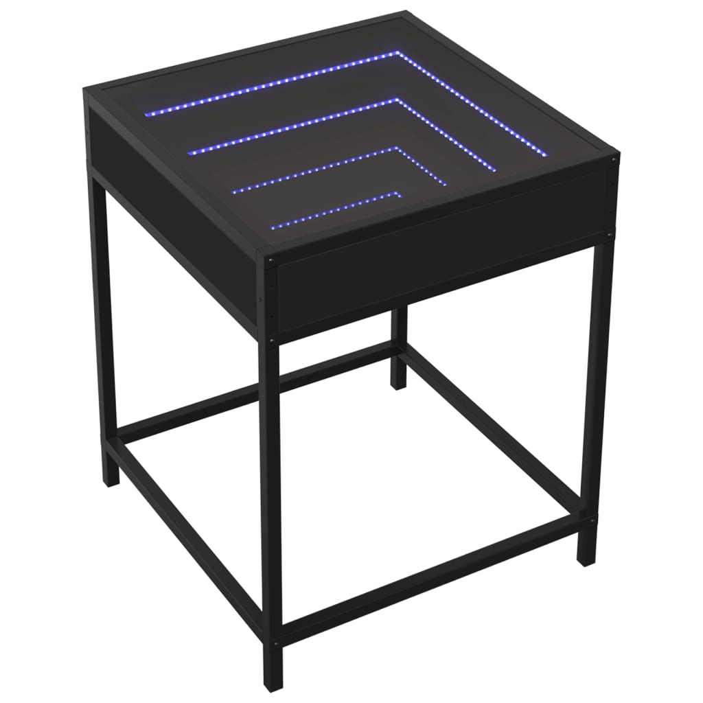 Bedside table with LED lights Infinity 40x40x51 cm black