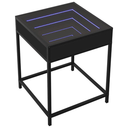 Bedside table with LED lights Infinity 40x40x51 cm black
