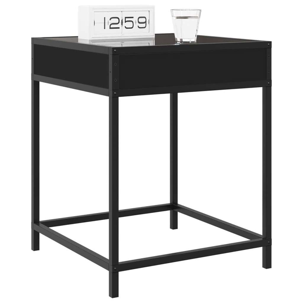 Bedside table with LED lights Infinity 40x40x51 cm black