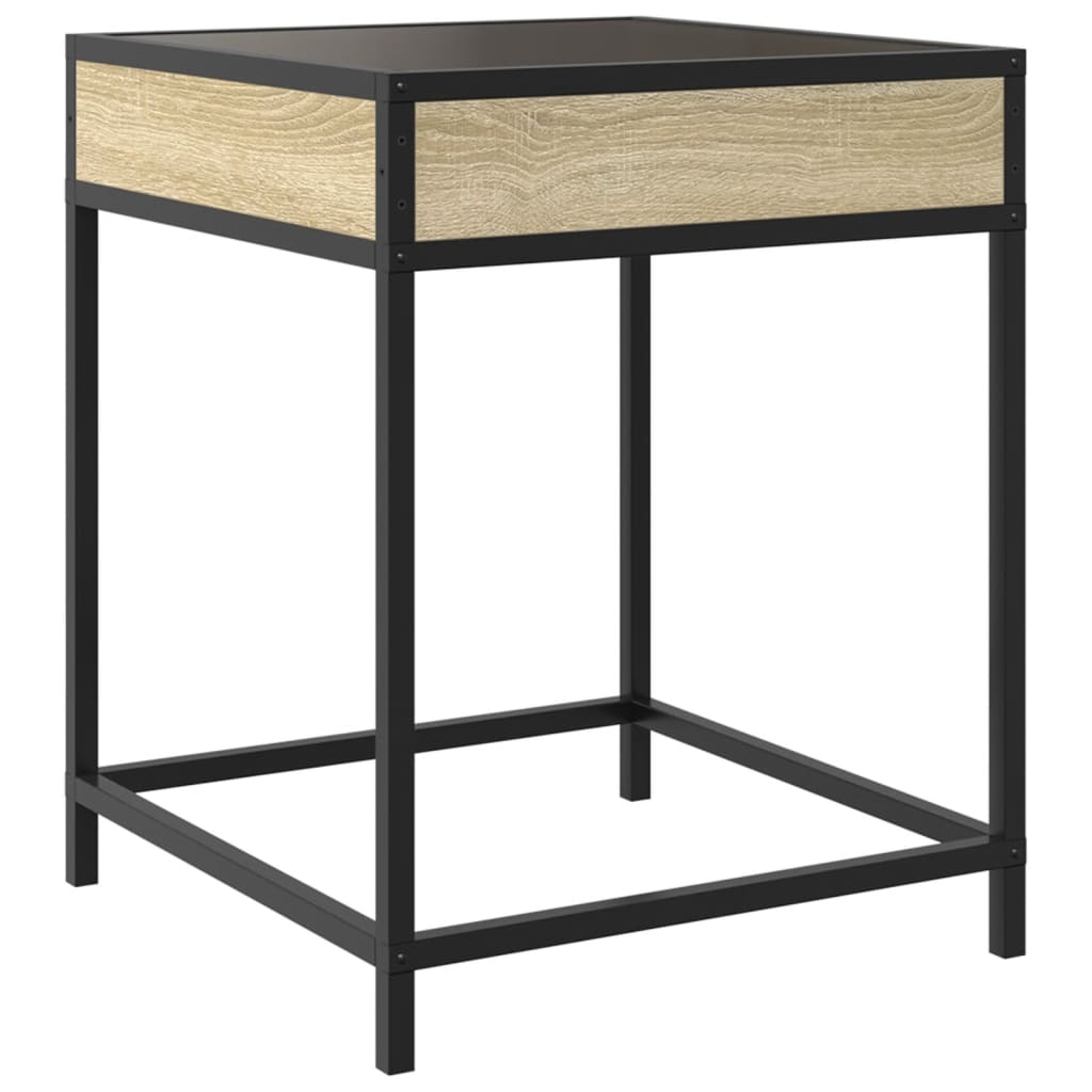 Mesa de cabeceira c/ LED Infinity 40x40x51 cm carvalho sonoma