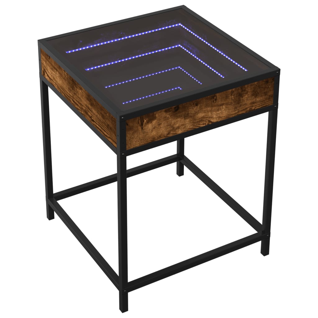 Bedside table with LED Infinity 40x40x51 cm smoked oak