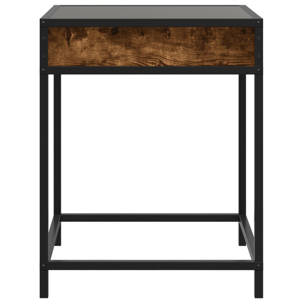 Bedside table with LED Infinity 40x40x51 cm smoked oak