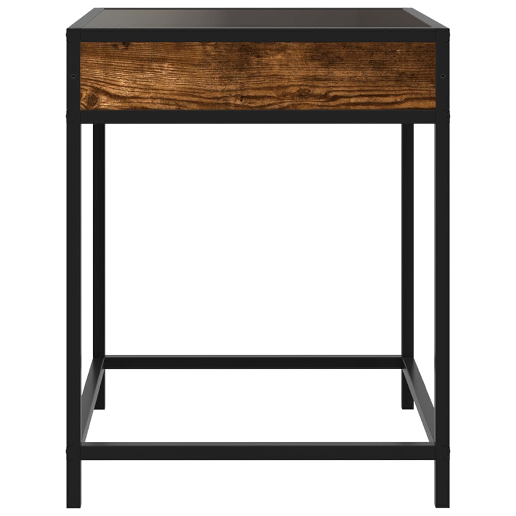 Bedside table with LED Infinity 40x40x51 cm smoked oak
