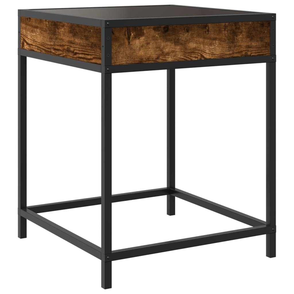 Bedside table with LED Infinity 40x40x51 cm smoked oak