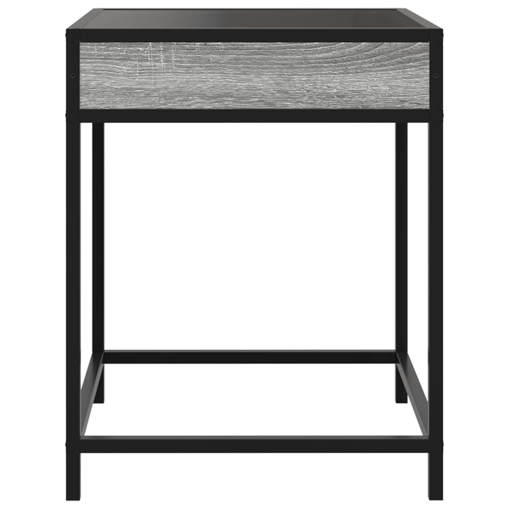 Mesa de cabeceira c/ LED Infinity 40x40x51 cm cinzento sonoma