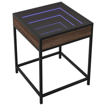 Bedside table with LED Infinity 40x40x51 cm brown oak