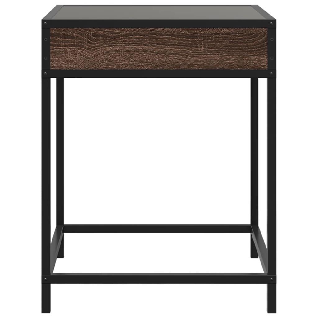 Bedside table with LED Infinity 40x40x51 cm brown oak