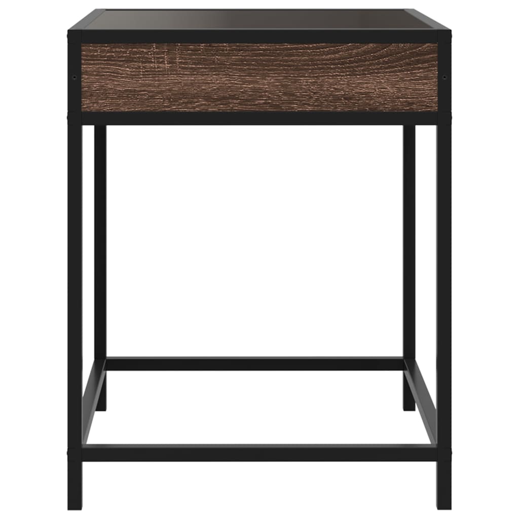 Bedside table with LED Infinity 40x40x51 cm brown oak