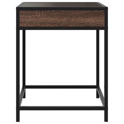 Bedside table with LED Infinity 40x40x51 cm brown oak
