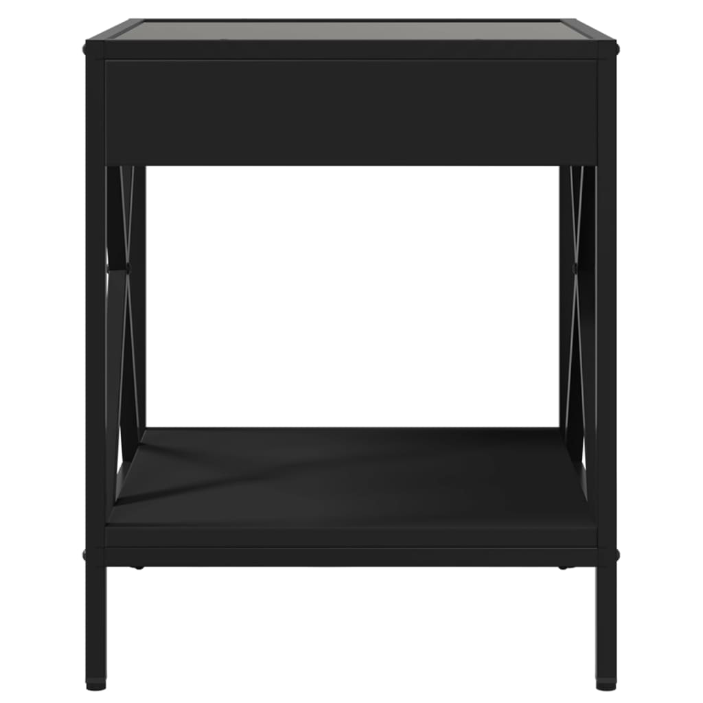 Bedside table with LED lights Infinity 40x40x49 cm black