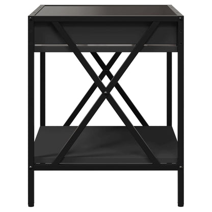 Bedside table with LED lights Infinity 40x40x49 cm black