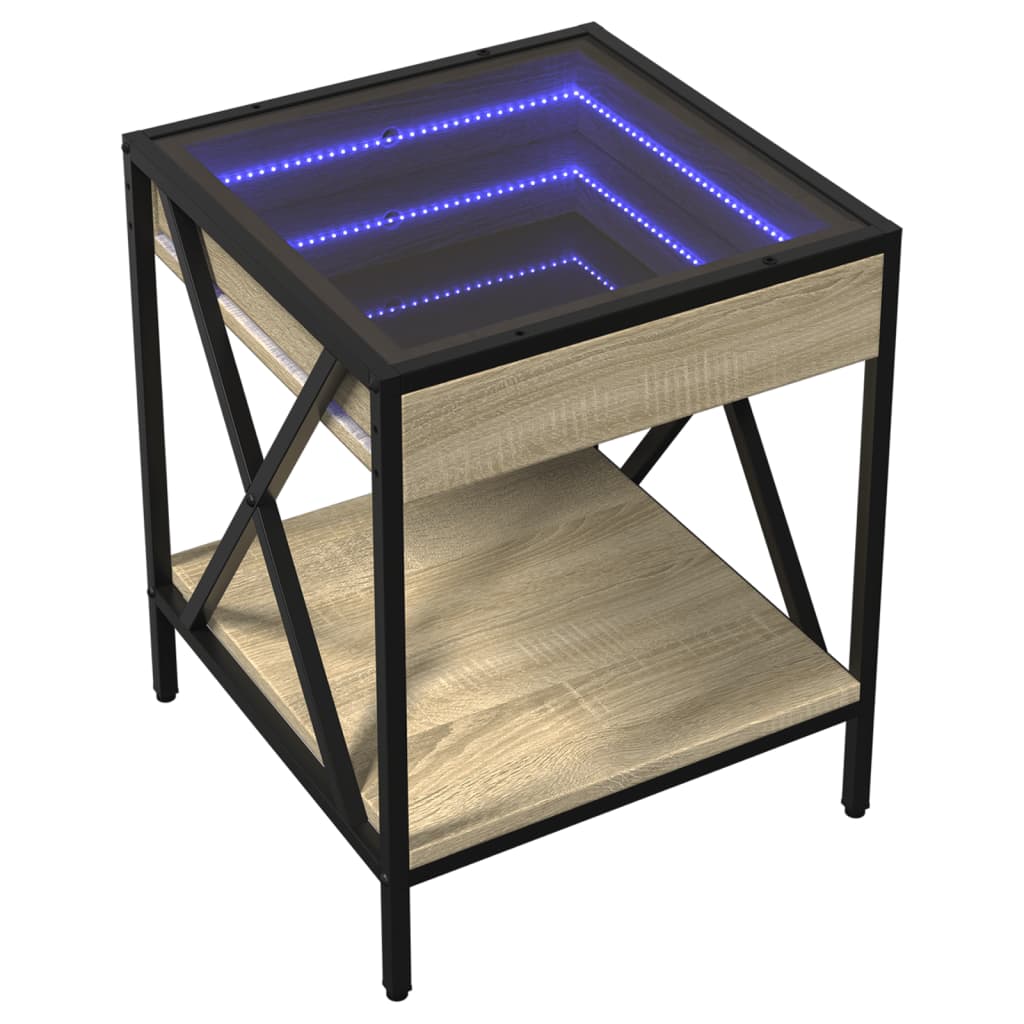 Bedside table with LED Infinity 40x40x49 cm Sonoma oak